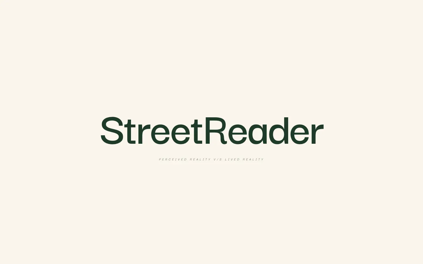 The StreetReader title screen